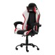 Cadeira Gamer Racer II Giratória Preta com Branco e Vermelho Altura Ajustável Função Relax