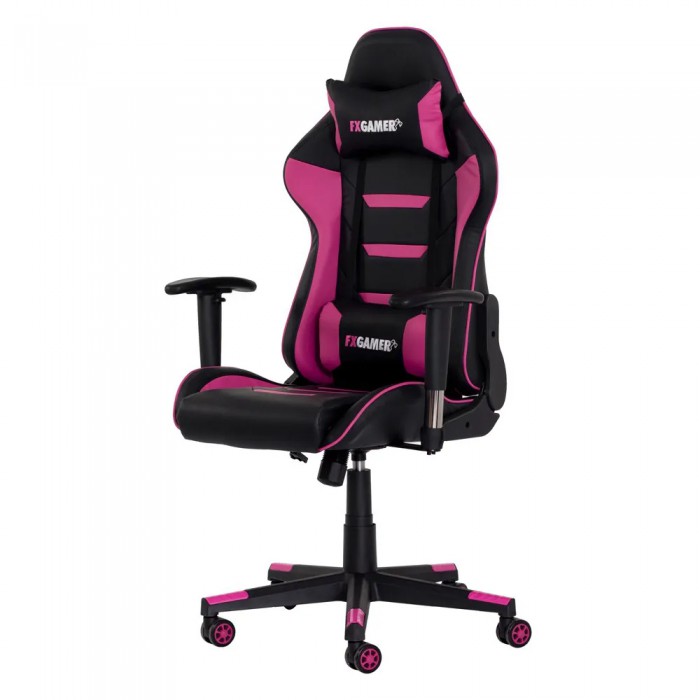 Cadeira Gamer II Reclinável 180º Giratória Preta com Pink Altura Ajustável Função Relax