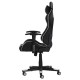 Cadeira FX Gamer Reclinável 180º Giratória Preta com Branco Ajustável Função Relax Rodas
