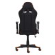 Cadeira FX Gamer Reclinável 180º Giratória Preta com Laranja Ajustável Função Relax Rodas