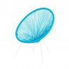 Cadeira Acapulco Oval PVC Base Ferro Pintado Azul Jardim Varanda