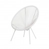 Cadeira Acapulco Oval PVC Base Ferro Pintado Branca