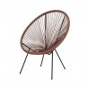 Cadeira Acapulco Oval PVC Base Ferro Pintado Marrom