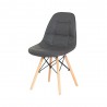 Cadeira Eiffel Botonê Eames DSW Cinza Base Madeira