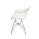 Cadeira Eiffel Eames c Braço Base Cromada Branca