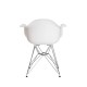 Cadeira Eiffel Eames c Braço Base Cromada Branca