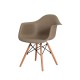 Cadeira Eiffel Eames DAW c/ Braço Nude Base Madeira