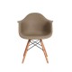 Cadeira Eiffel Eames DAW c/ Braço Nude Base Madeira