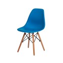 Cadeira Eiffel Eames DSW Azul Base Madeira