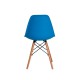 Cadeira Eiffel Eames DSW Azul Base Madeira