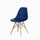 Cadeira Eiffel Eames DSW Azul Marinho Base Madeira