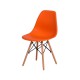 Cadeira Eiffel Eames DSW Laranja Base Madeira