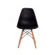 Cadeira Eiffel Eames DSW Preta Base Madeira