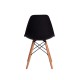 Cadeira Eiffel Eames DSW Preta Base Madeira