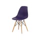 Cadeira Eiffel Eames Roxa Base Madeira