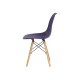 Cadeira Eiffel Eames Roxa Base Madeira